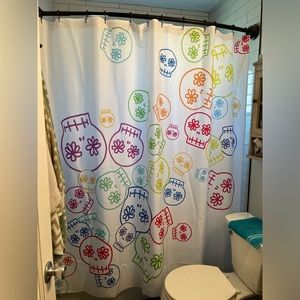 Sugar Skulls Fabric Shower Curtain